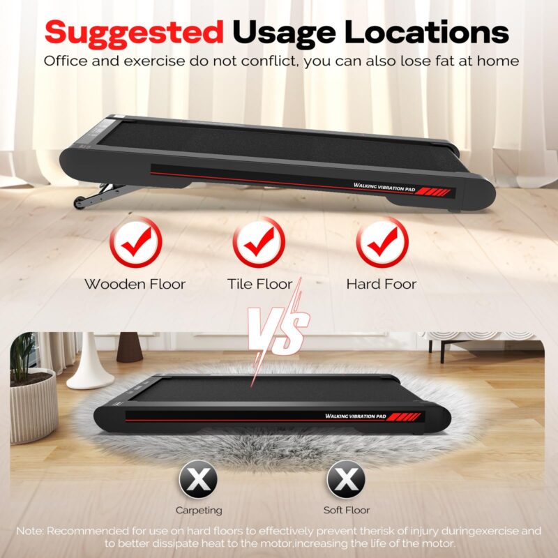 Sperax Walking Vibration Pad with APP, 3 in 1 Under Desk Treadmill, 2.5HP Low Noise Walking Treadmill Pad with Remote Control,Portable Treadmills for Home Office - Image 33