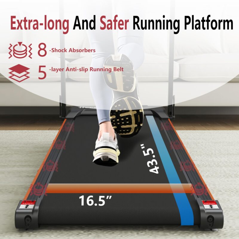 3 in 1 Under Desk Treadmill With Incline - Walking Pad With Removable Desk Workstation, 3.5HP Foldable Compact for Home Small Office - Wristband Remote Control - Image 14