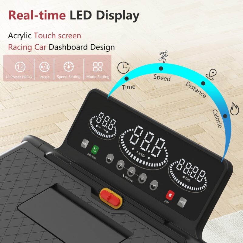 3 in 1 Under Desk Treadmill With Incline - Walking Pad With Removable Desk Workstation, 3.5HP Foldable Compact for Home Small Office - Wristband Remote Control - Image 12