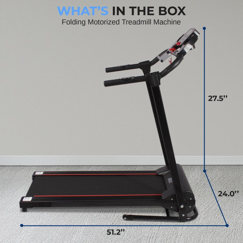 SereneLife Electric Folding Treadmill Exercise Machine - Smart Compact Digital Fitness Treadmill Workout Trainer w/Bluetooth App Sync, Manual Incline Adjustment, for Walking, Running, Gym - Image 41
